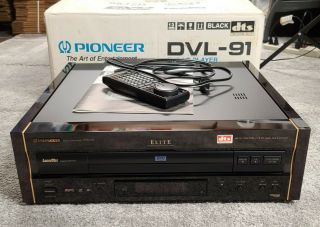 Pioneer Dvl - 91 Elite Dvd Laserdisc Player W/ Remote & Box