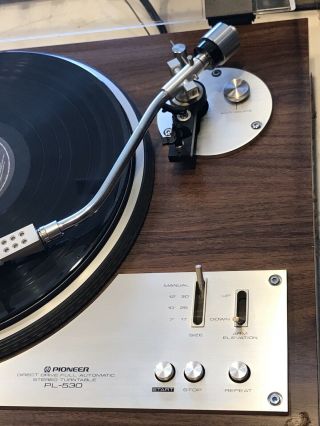 Classic 1976 Pioneer PL - 530 Direct Drive Turntable w/ ADC WG135511 2