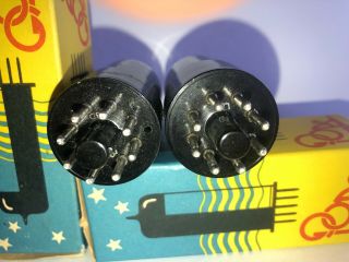 Philips POPE 6SN7 GT 1958 NOS NIB Matched pair tubes Avo 163 2