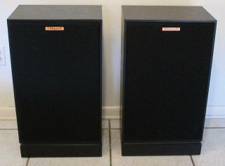 Klipsch Kg4 Stereo Speakers Xclnt Blk Hifi Vintage Classic Main Risers