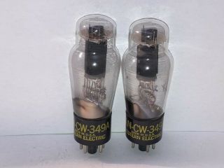 Western Electric Jan - Cw - 349a 349a Mil - Spec Tubes - Matched Pair,