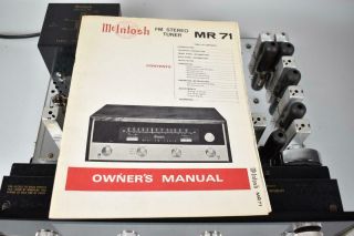 McIntosh MR 71 Stereo FM Tuner,  Tube Model, 6