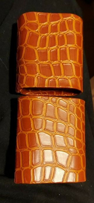 Backgammon Replacement Tan Alligator Or Snake Style Cups Shaker 3 1/4