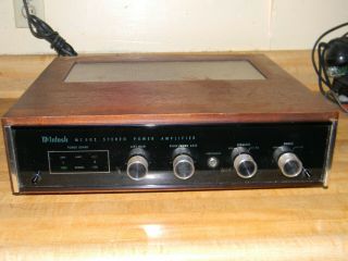 Vintage Mcintosh Mc - 502 Power Amplifier With Its Wood Cabinet Case