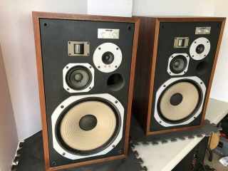 Pioneer Hpm - 100 Stereo Speakers,  100 Watt,  Great Sound,  Wood Grain Cabinets