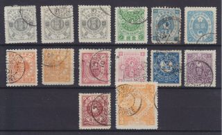 Korea 1900 - 1902,  Mi 13/27,  14 Stamps