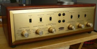 Vintage Hh Scott Type 130 Stereo Tube Preamplifier With Wood Case