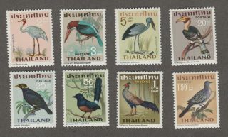Thailand 1967 Birds Set Mnh White Gum Scott 469 - 476