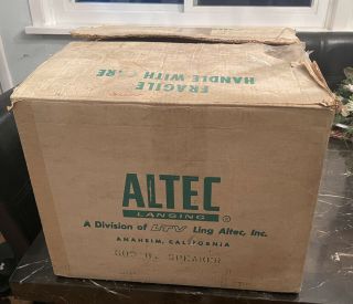 Altec Lansing 605b 15”duplex Speaker With Box For Collectors