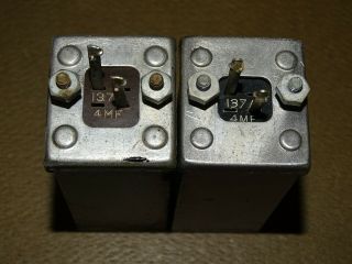 Pair,  Western Electric Type 147a Capacitors/condensers,  4 Mfd,  Vintage