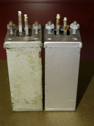 Pair,  Western Electric Type 147A Capacitors/Condensers,  4 MFD,  Vintage 2