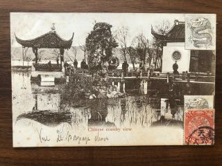 China Old Postcard Chinese Country View Tientsin