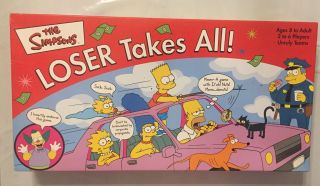 2001 The Simpsons - Loser Takes All Board Game - 100 Complete Rose Art Brand