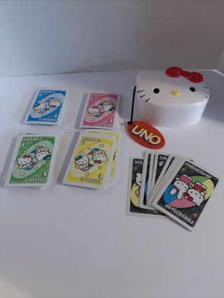 Hello Kitty Uno Card Game In Collectable Container.  112 Cards.  No Directions