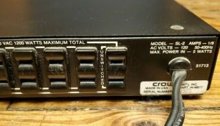 Crown Straight Line 2 Preamplifier - Powers Up -,  Serial 9321 6