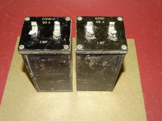 Pair,  Western Electric Type 95a Capacitors/condensers,  1 Mfd,  Early