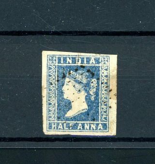 India 1854 1/2a Blue Die I Sg 2/5 Fine - (f805)