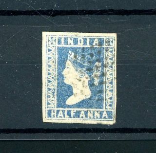 India 1854 1/2a Blue Die I,  Sg 2/5 Fine - (f812)