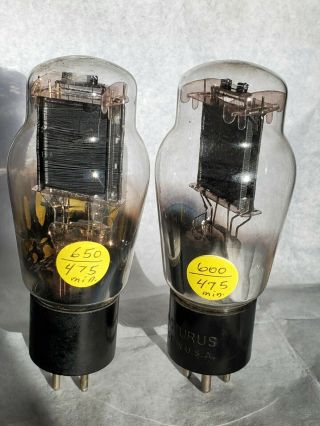 Set Of (2) Arcturus 2a3 Single Mono Plate Spring Top Engraved Base Vacuum Tubes