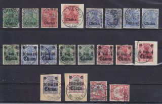 China German Post 1900 - 1914,  20 Stamps,  Better Clear Cancels