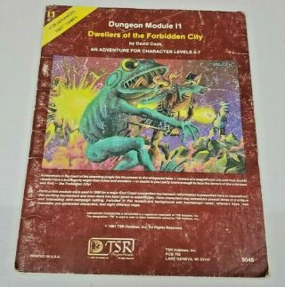Dungeons And Dragons Dwellers Of The Forbidden City Adventure Module I1 Tsr9046