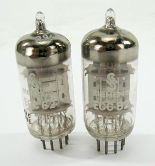Siemens Halske 12au7 Ecc82 Matched Silver Plate Tubes Dual Post Very Strong