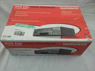 Magnavox Vcr 4 Head Hq Vhs Player Video Cassette Recorder Mvr440mg Nib W/remote