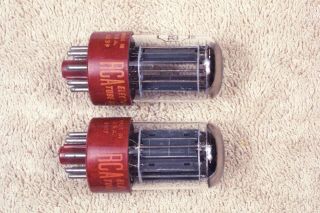 Two,  Rca 5692,  Red Base,  Matching Pair,  Hi Reliability 6sn7gt,  5692