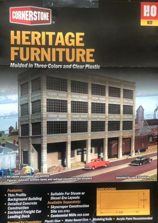 Walthers Cornerstone 933 - 3164 Heritage Furniture W/ Light Building Kit Ho Scale