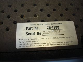 Radio Shack TRS - 80 Voice Synthesizer 5