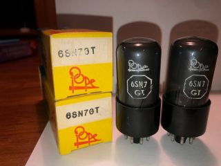 Philips POPE 6SN7 GT 1958 NOS NIB pair tubes Avo 163 2