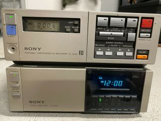 Sony Sl - 2000 Portable Videocassette Recorder Betamax W/ Tt - 2000 Tuner Timer Unit
