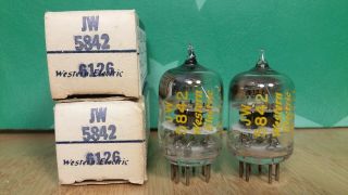 Perfectly Matched Pair Western Electric Jw 5842 417a Nos Nib 1961 Vacuum Tubes