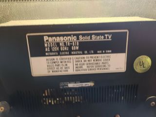 Vintage 1975 Panasonic Solid State TV tr - 619 Woodgrain Rabbit Ears VHF UHF 4