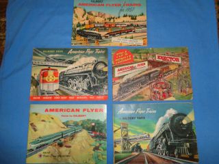 5 American Flyer Postwar Catalogs: 1949,  1951,  1952,  1956 & 1957