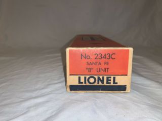 Lionel Post War Sf 2343c B Unit (great Empty Box/insert)