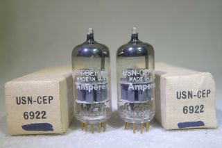 Nos/nib Matched Pair Amperex Usn - Cep 6922/e88cc O - Getter Usa Gold Pin 1965