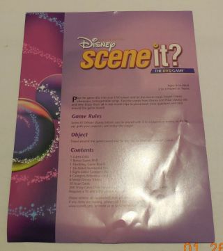 Scene It Disney Edition Dvd Board Game Replacement Instructions