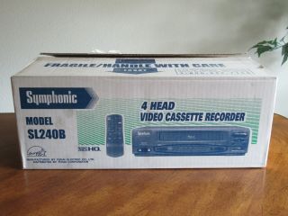 Symphonic Sl240b Vhs Player 4 Head Video Cassette Player Vcr W/remote Black