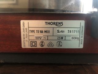 thorens td 166 mk ii turntable.  New/slightly 5