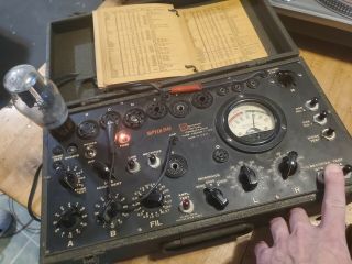 Signal Corps I - 177 Tube Tester With Mx - 949a/u Adapter