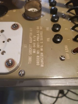 Signal Corps I - 177 Tube Tester With Mx - 949a/u Adapter 6