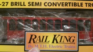 Mth 30 - 2512 - 1 Brill Semi Convertible Trolley With Ps1/box