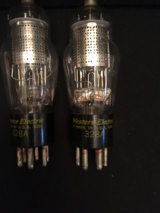 Matching Western Electric 328 A Vacuum Tubes Date Code 6352 And Both 2