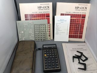 Hp - 41cx Scientific Calculator,  Half Nut With Manuals,  Case And Accessories