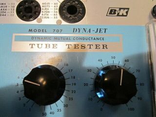 B & K Dyna - Jet 707 Dynamic Mutual Conductance Tube Tester, 2