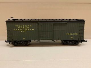 G Scale Train Delton Locomotive 300 Western Union Telegraph Co Tool Car