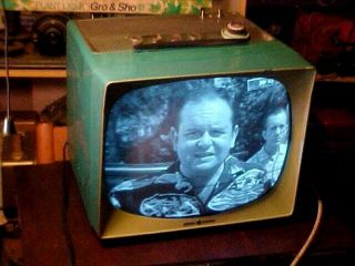 Retro Vintage Tv Ge Portable 17 Inch B,  W Turquoise 1958 Gaming
