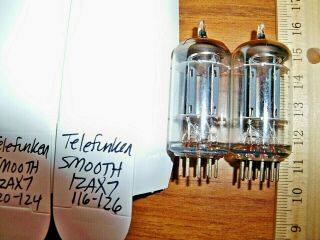 2 Strong Matched TELEFUNKEN Long SMOOTH Plate O Getter 12AX7 / ECC83 Tubes 2