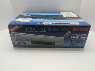 Sanyo Vwm - 900 4 Head Hi - Fi Stereo Vcr Vhs Player Video Cassette Recorder